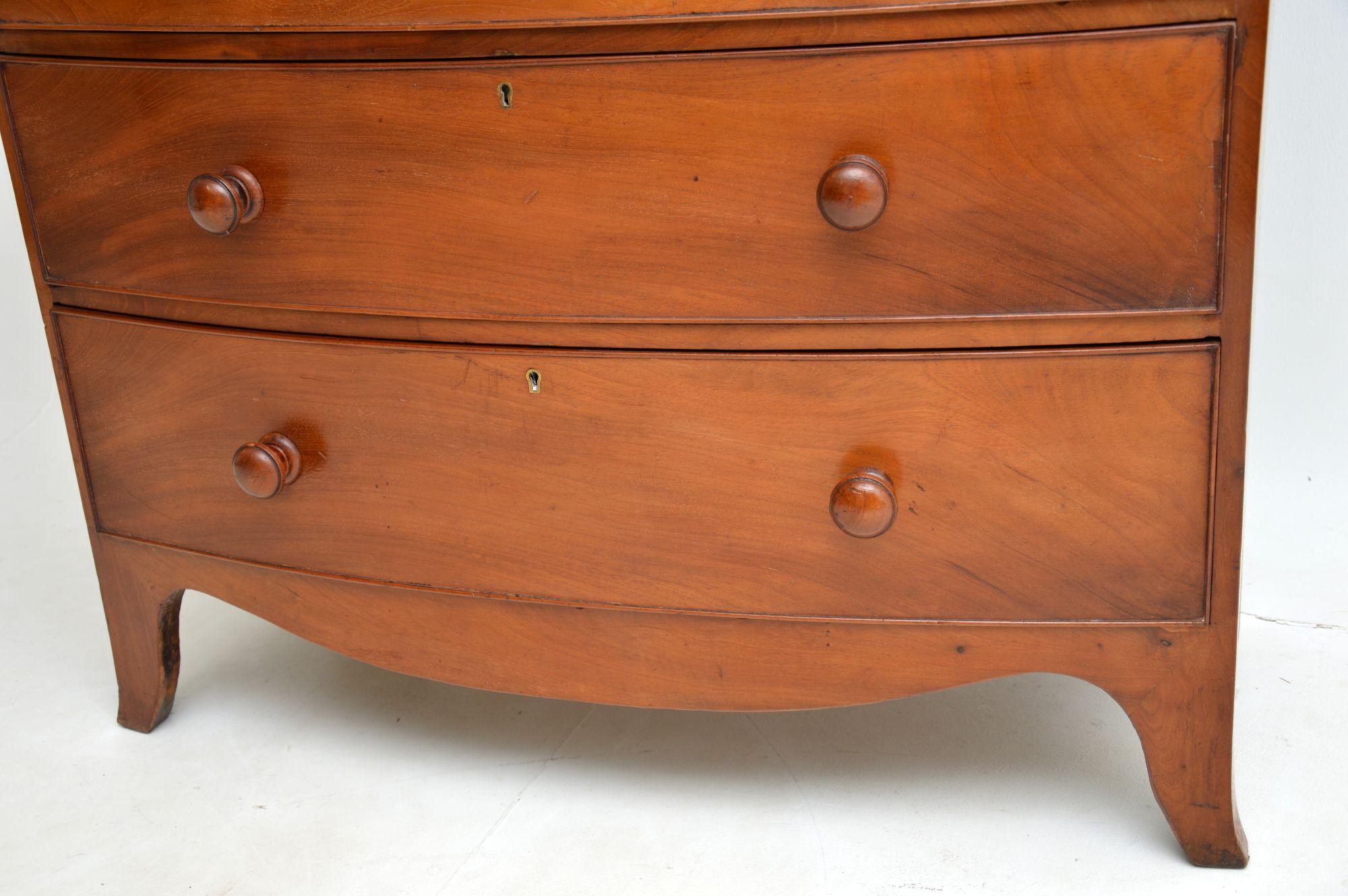 19th Century Antique Georgian Bow Front Chest of Drawers