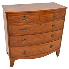 Antique Georgian Bow Fronted Mahogany Chest of Drawers