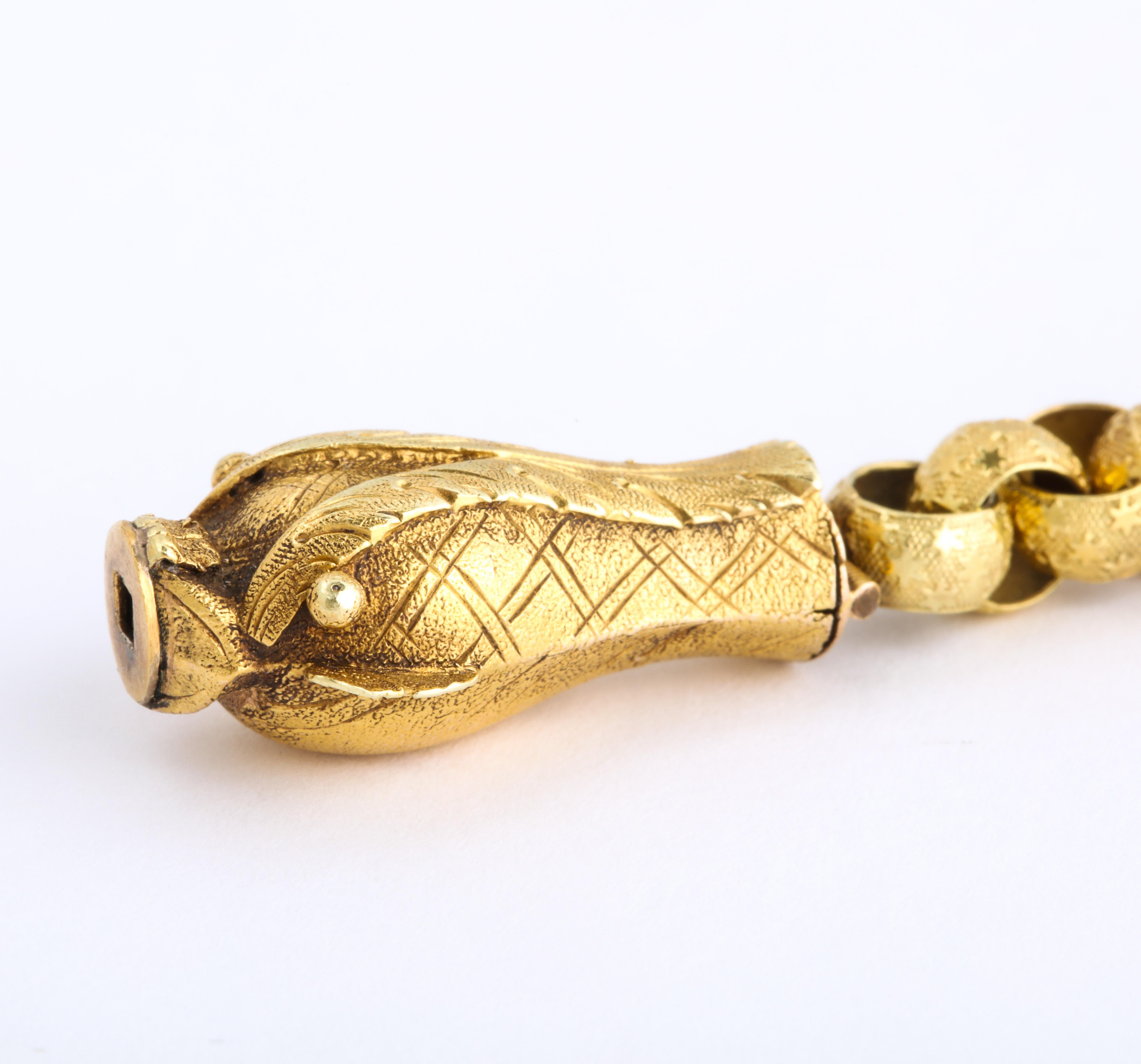 Antique Georgian Bracelet with Dolphin Head Clasp In Excellent Condition In Stamford, CT