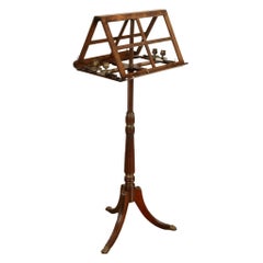 Antique Georgian Brass-Mounted Candle Sconces Mahogany Duet Music Stand 1790