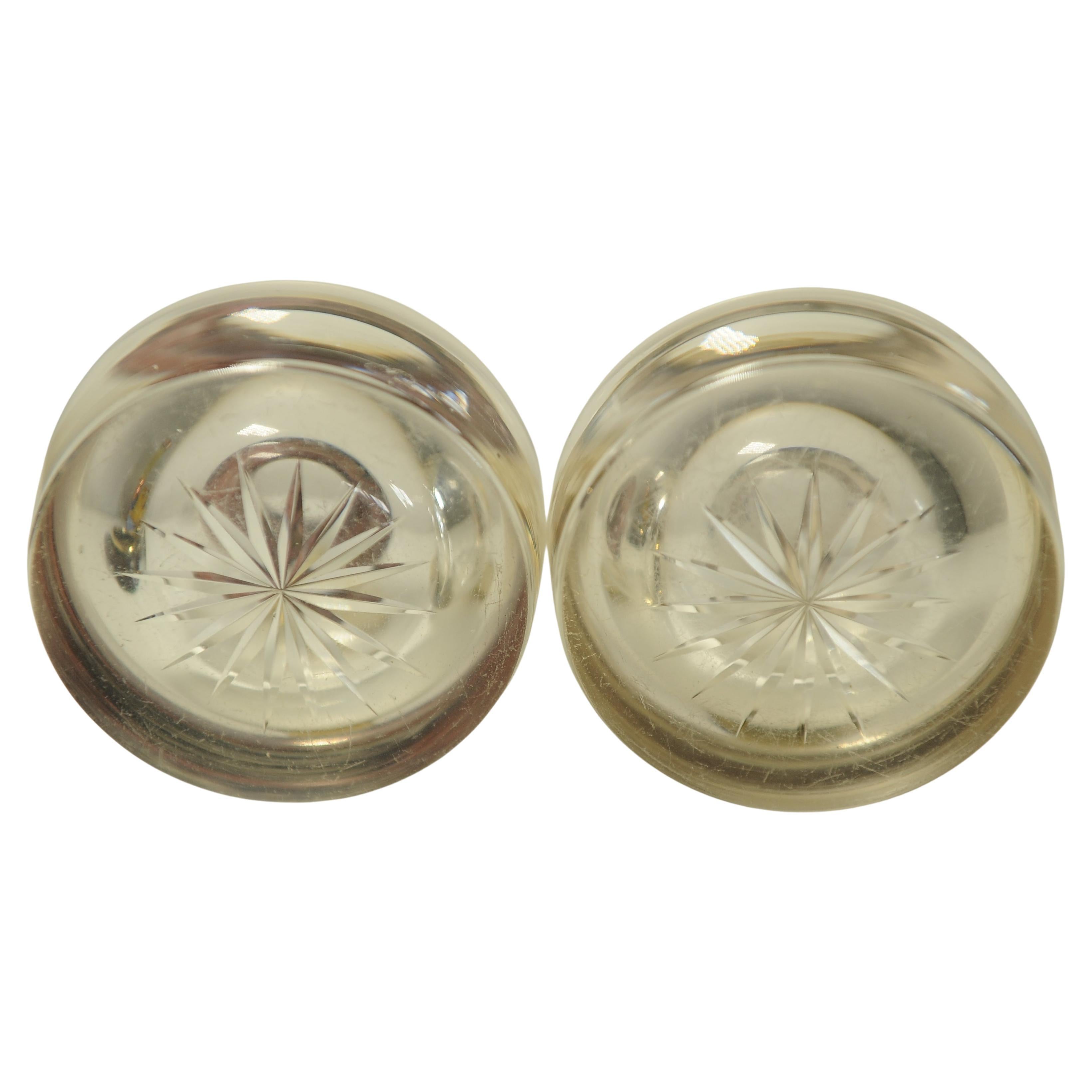 Antique Georgian Brass Mounted Double Inkwell Stand With Two Hand-Blown Inkwells For Sale 7