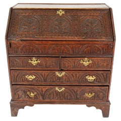 Used Georgian Bureau, Oak Desk, Writing Table, Scotland 1800, H163