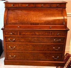 Antique Georgian Burlwood Roll Top Desk