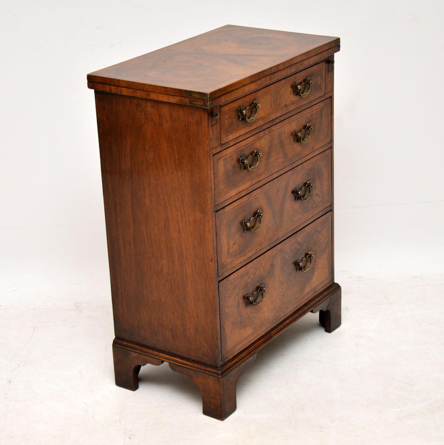 George III Antique Georgian Burr Walnut Bachelors Chest of Drawers