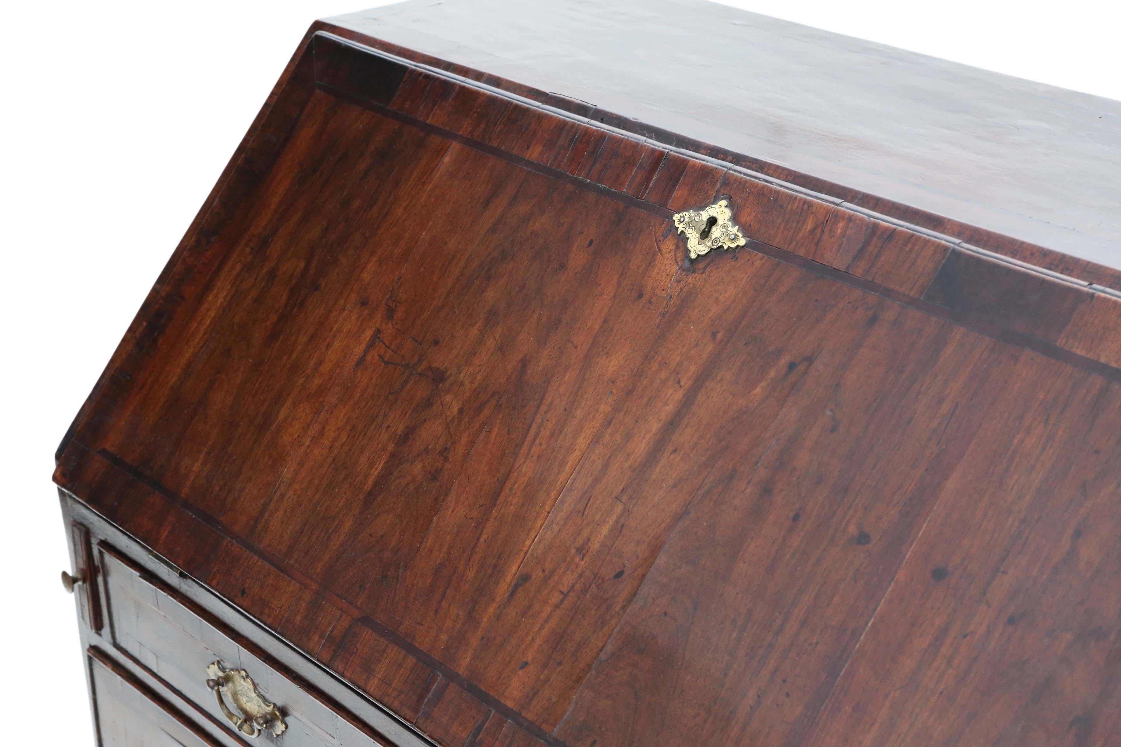 Late 18th Century Antique Georgian C1790 Walnut Bureau Desk Writing Table, 18th Century