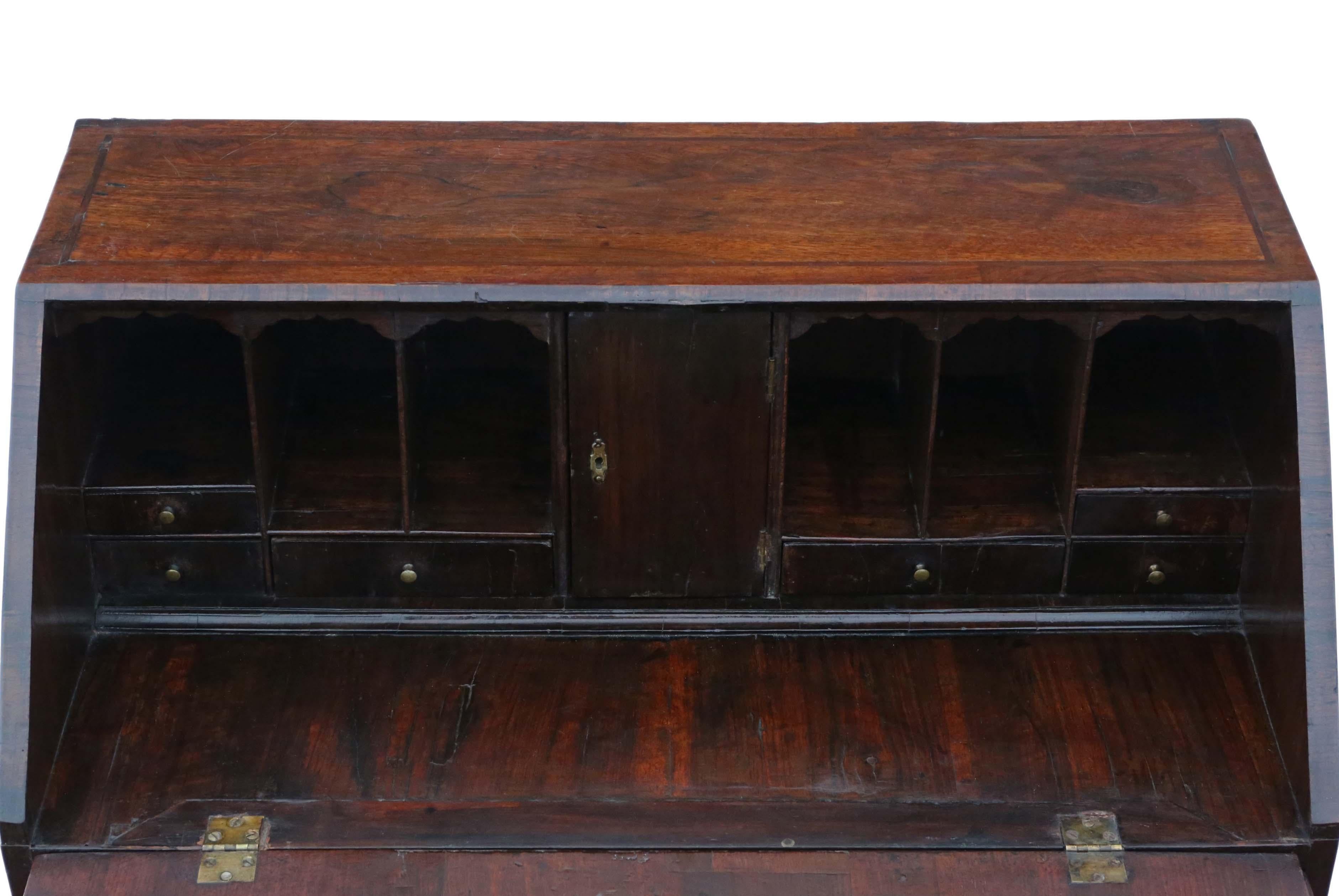 Antique Georgian C1790 Walnut Bureau Desk Writing Table, 18th Century 2