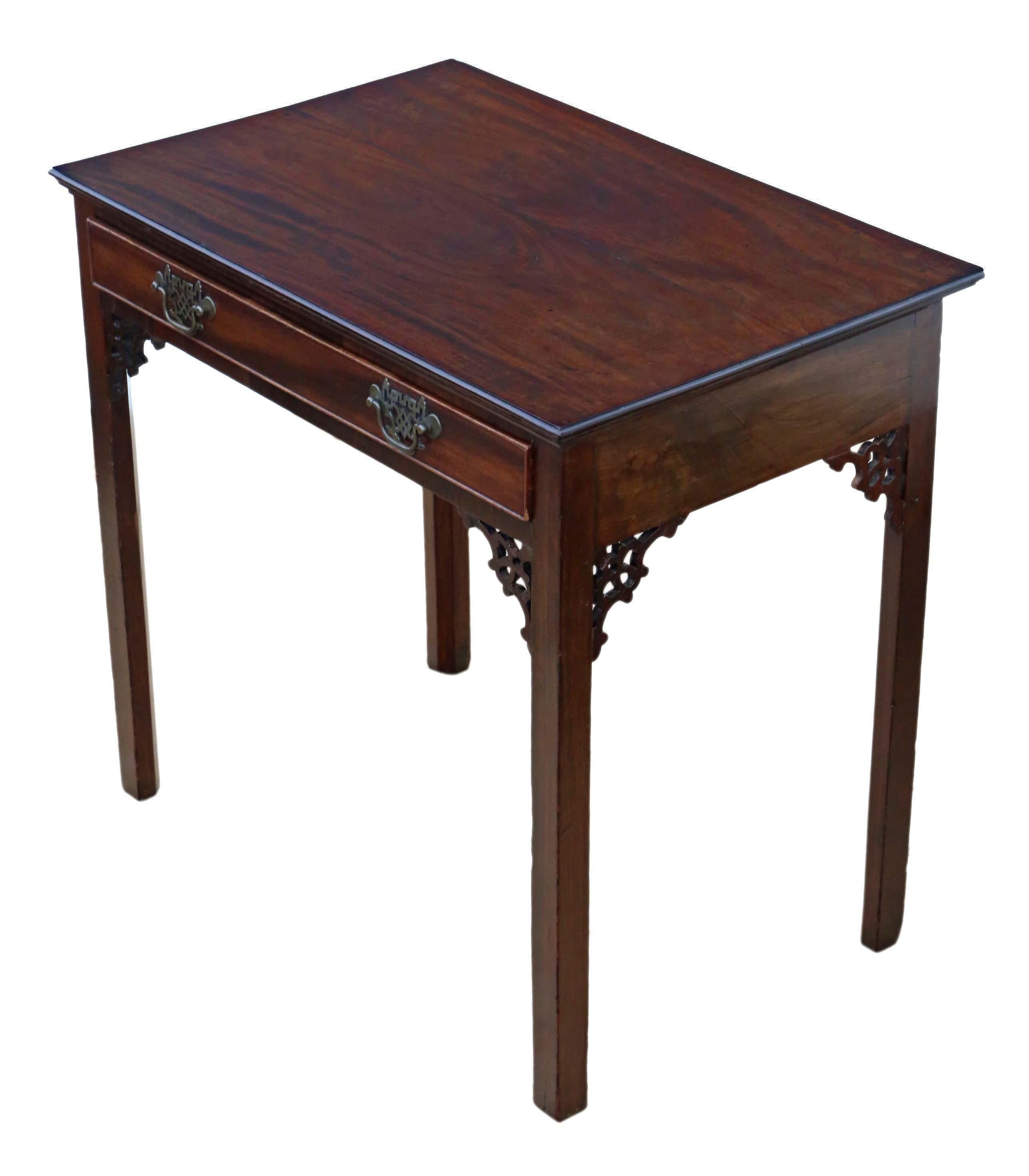 Antique Georgian circa 1800 Cuban Mahogany Writing Side Table Desk In Good Condition In Wisbech, Cambridgeshire