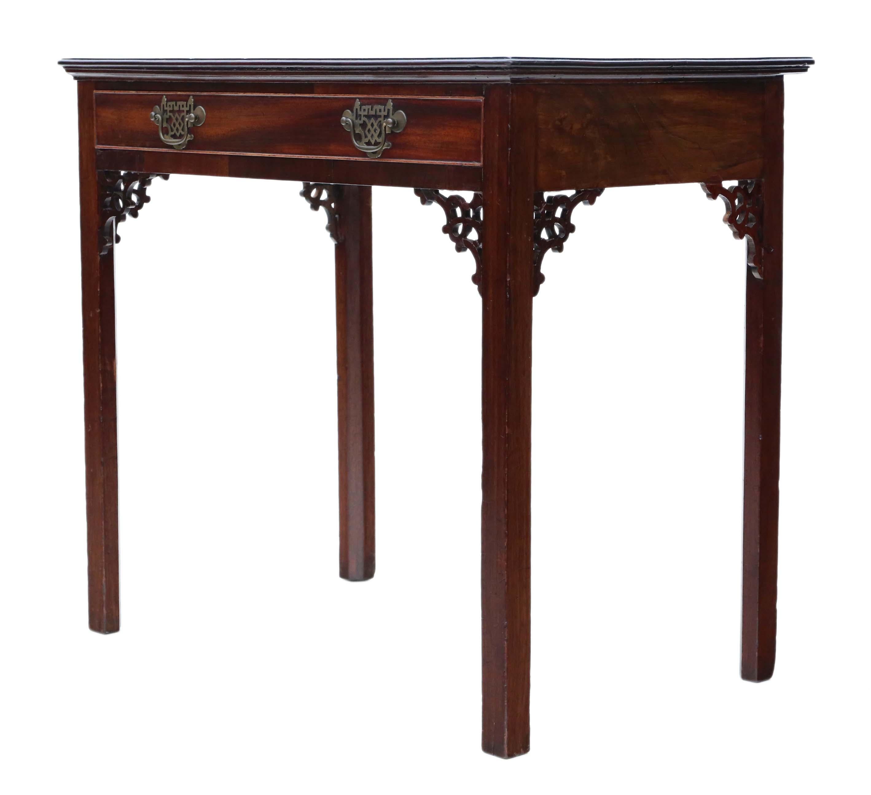 Early 19th Century Antique Georgian circa 1800 Cuban Mahogany Writing Side Table Desk