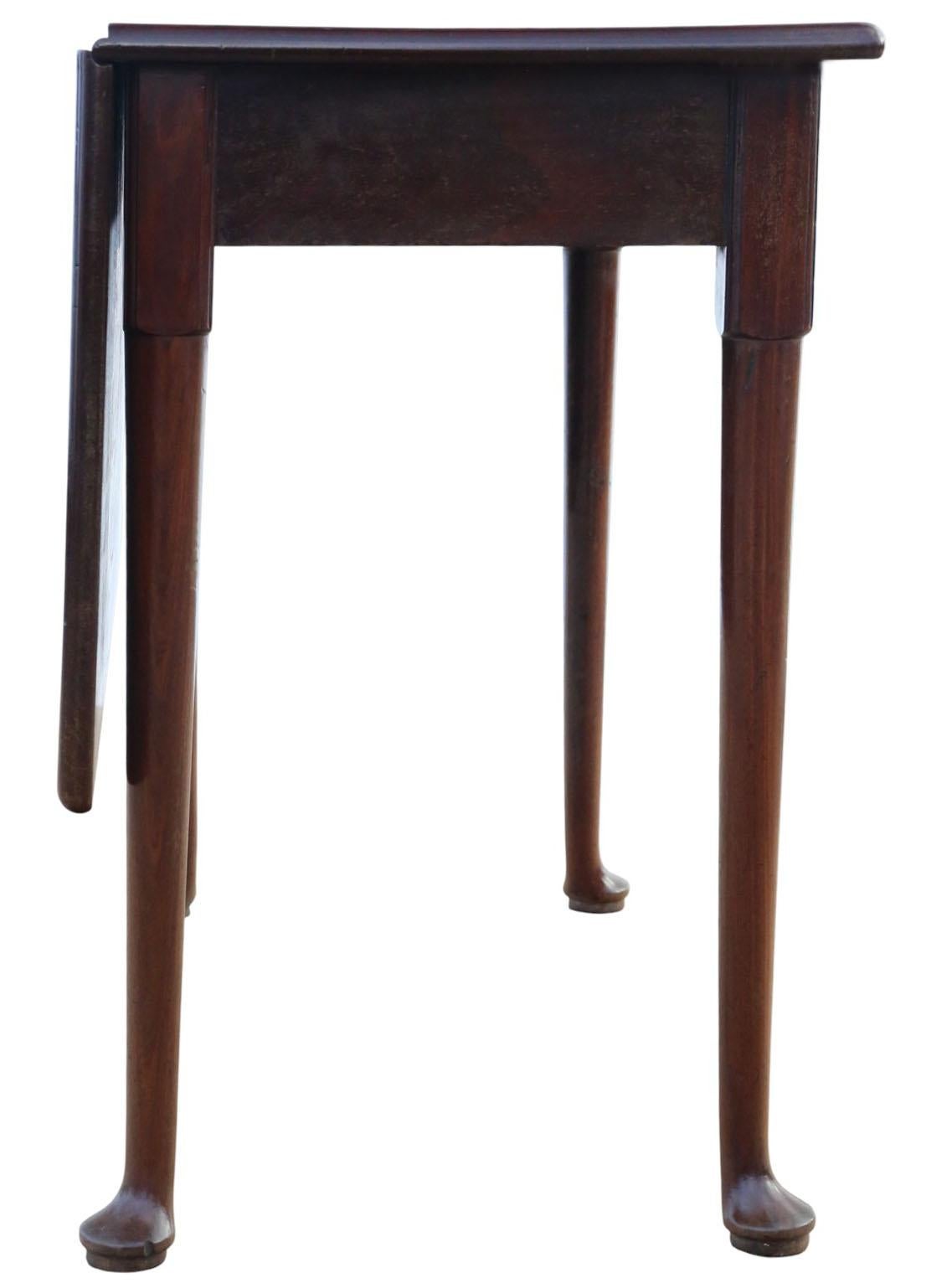 Antique Georgian c.1800 Mahogany Gateleg Drop-Leaf Dining Table- Fine Quality For Sale 2