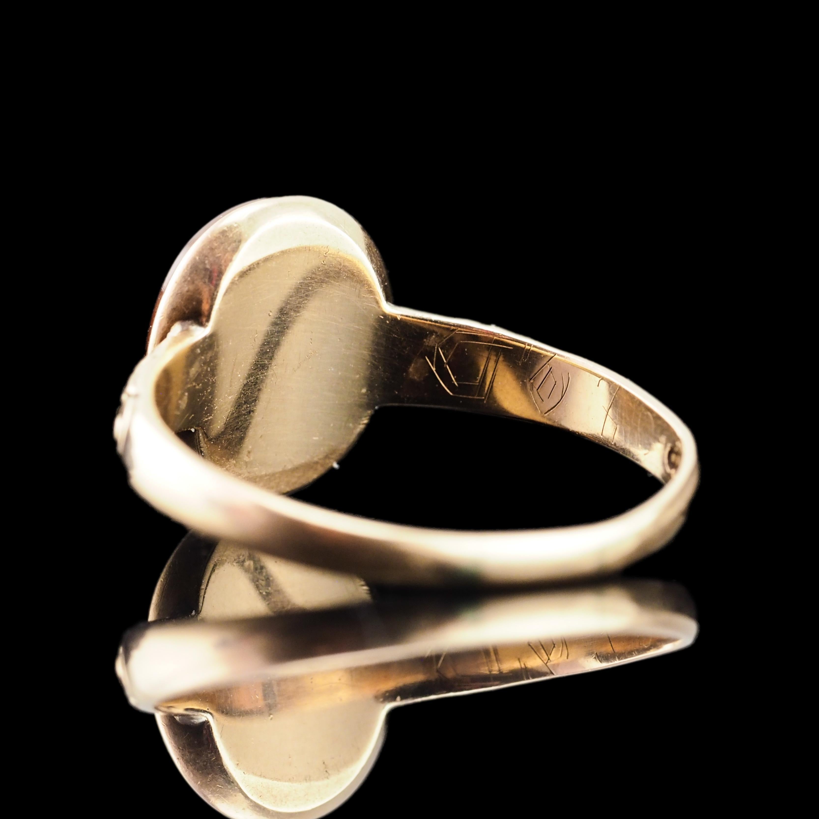 Antico anello cammeo georgiano in oro 10K con incisione di un soldato romano - C.C. 1820 in vendita 4