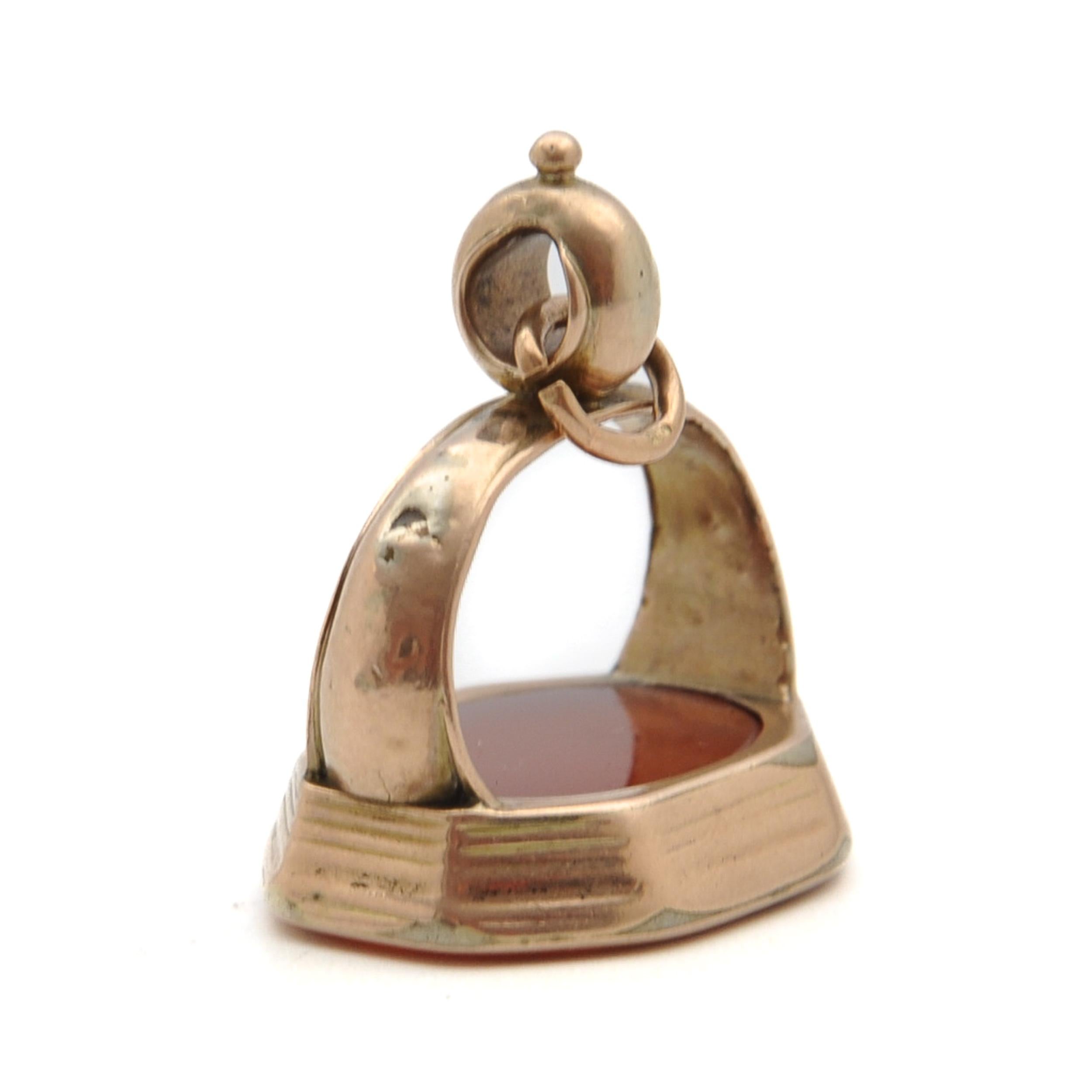 Pendentif en forme de sceau de cire en intaille en cornaline de l'Antiquité géorgienne Unisexe en vente
