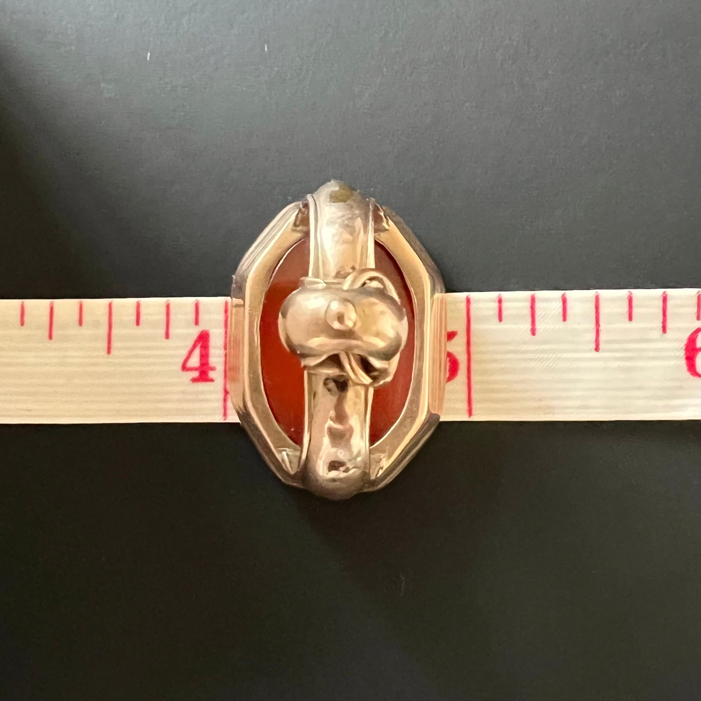 Pendentif en forme de sceau de cire en intaille en cornaline de l'Antiquité géorgienne en vente 3