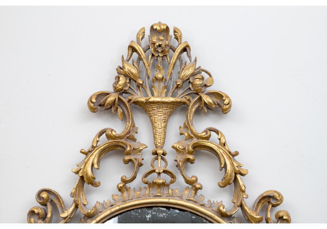 Antiguo espejo georgiano tallado y dorado para restaurar Vidrio de mercurio en venta