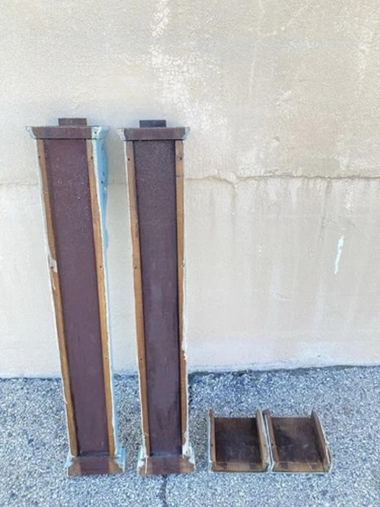 Antiguo Georgiano Madera Tallada Pintura Azul Mantel 53