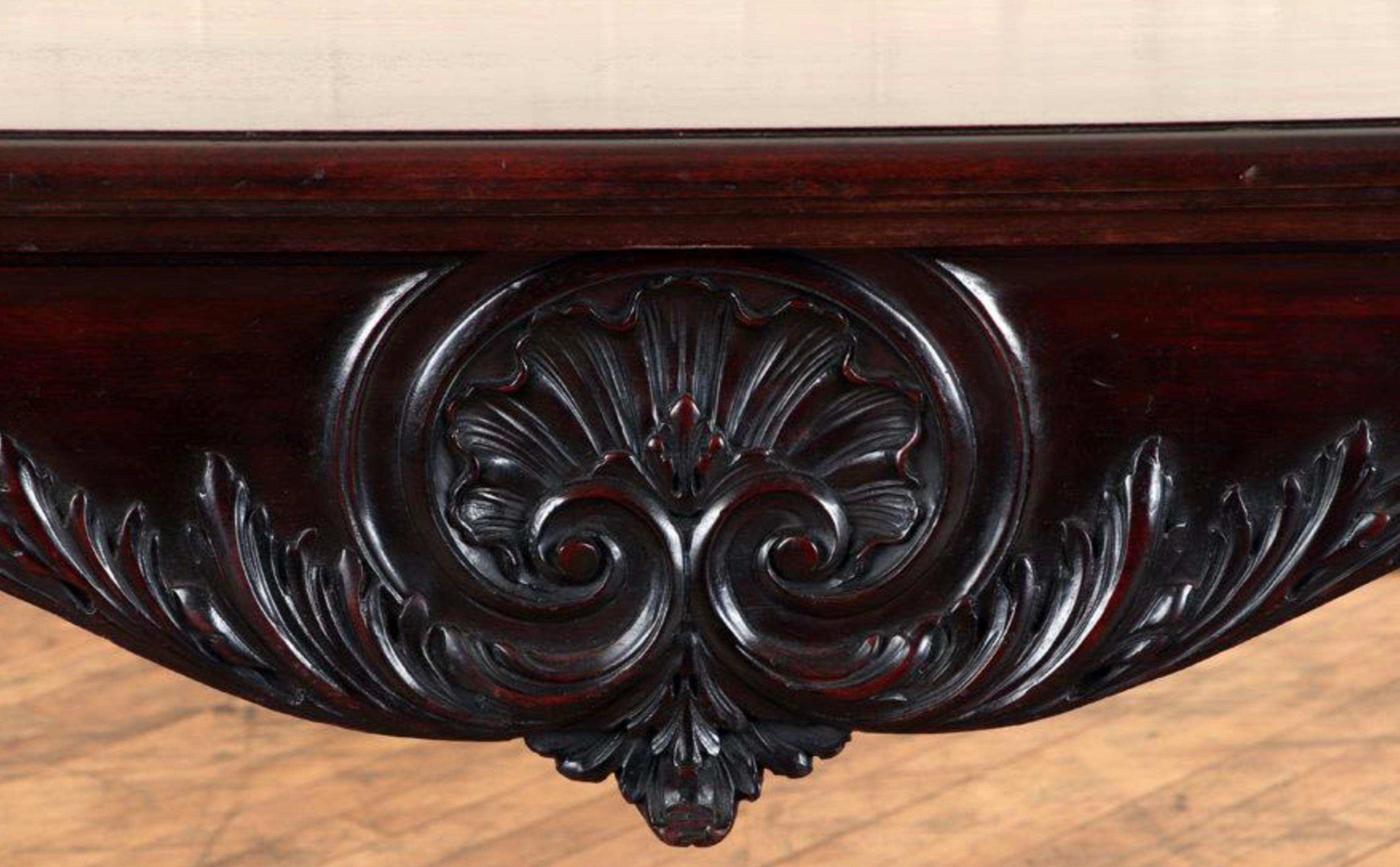 Hand-Carved Antique Georgian Carved Writing Table For Sale