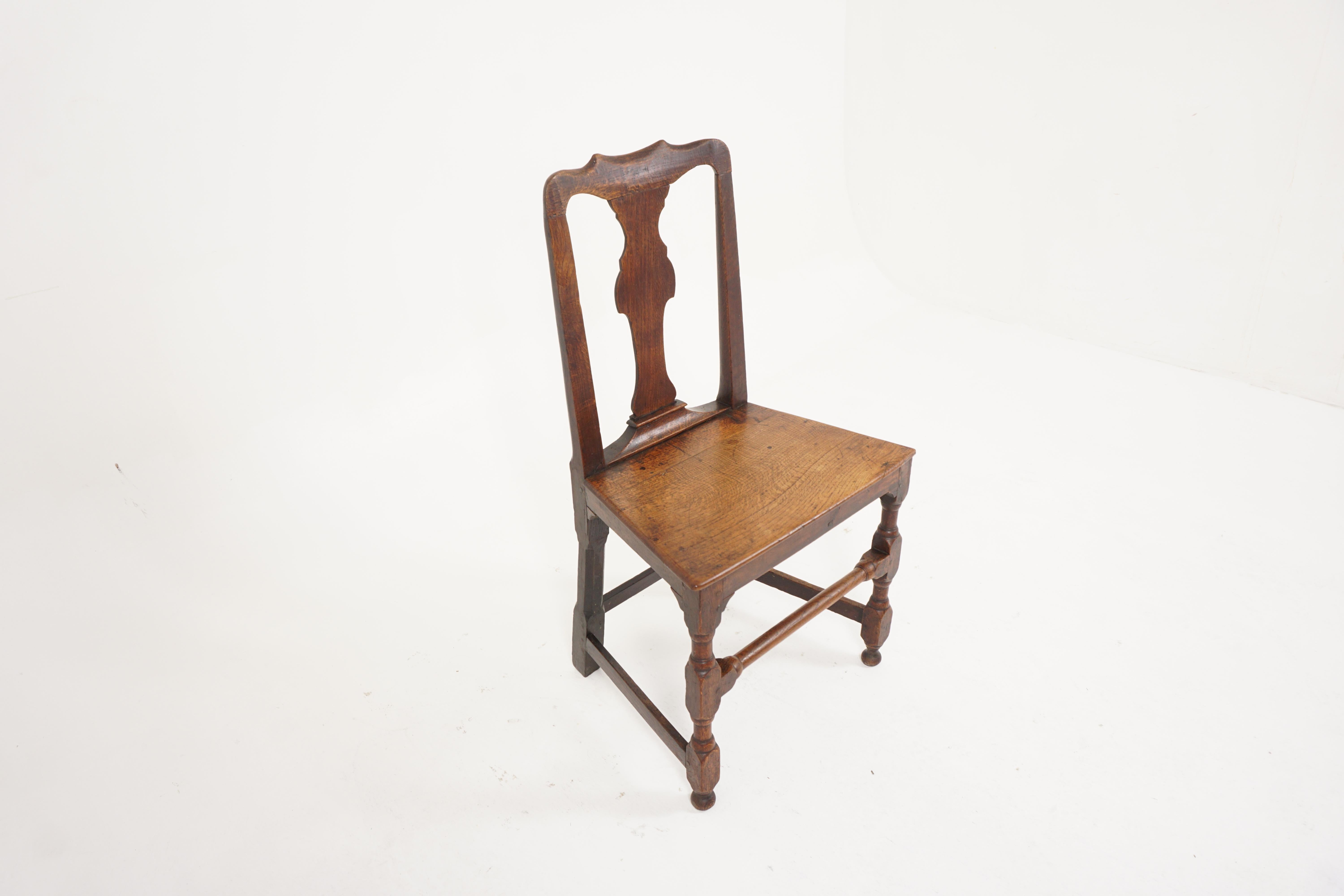 Scottish Antique Georgian Chair, Oak Hall Chair, Scotland 1790, H262 For Sale