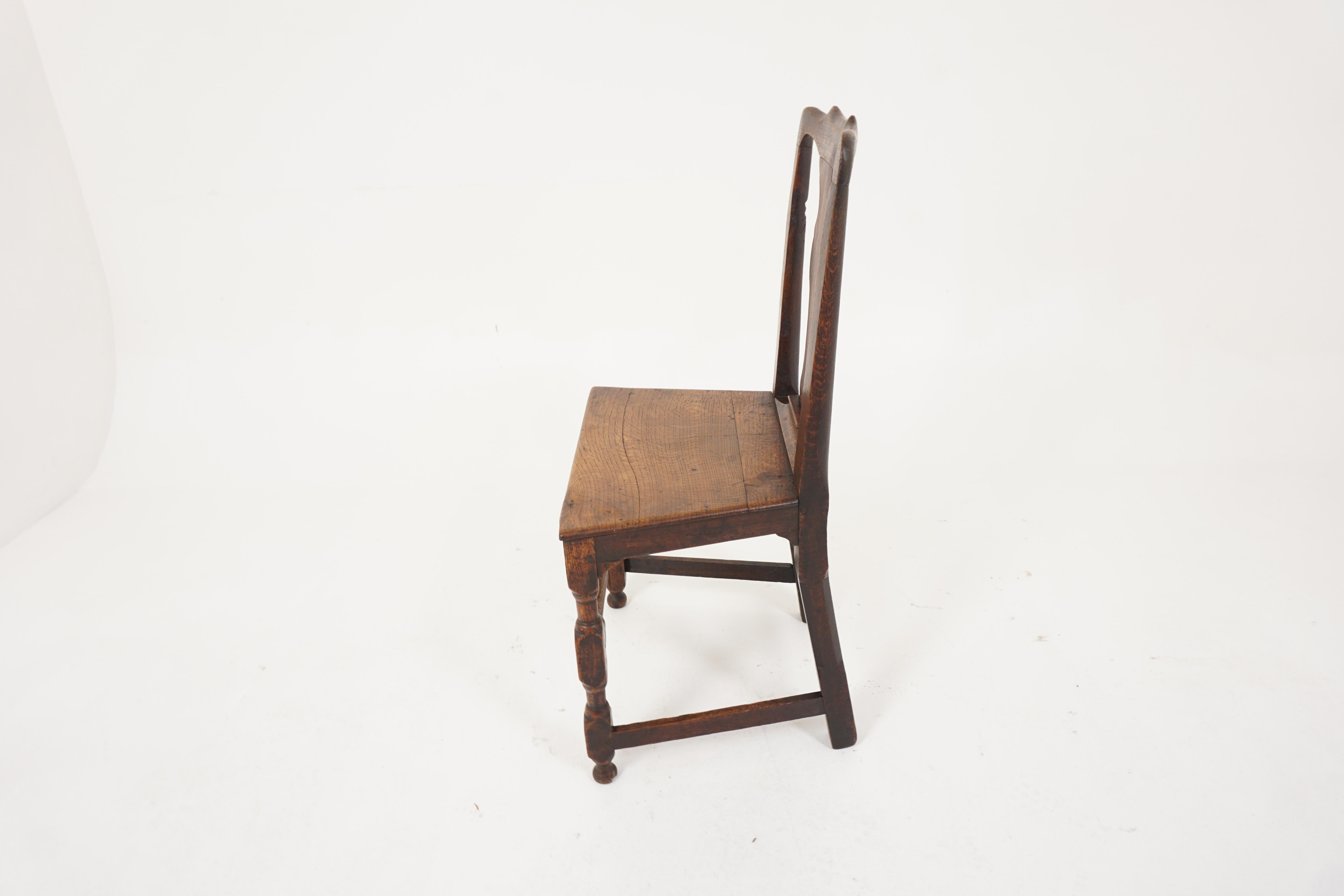 Antique Georgian Chair, Oak Hall Chair, Scotland 1790, H262 For Sale 1