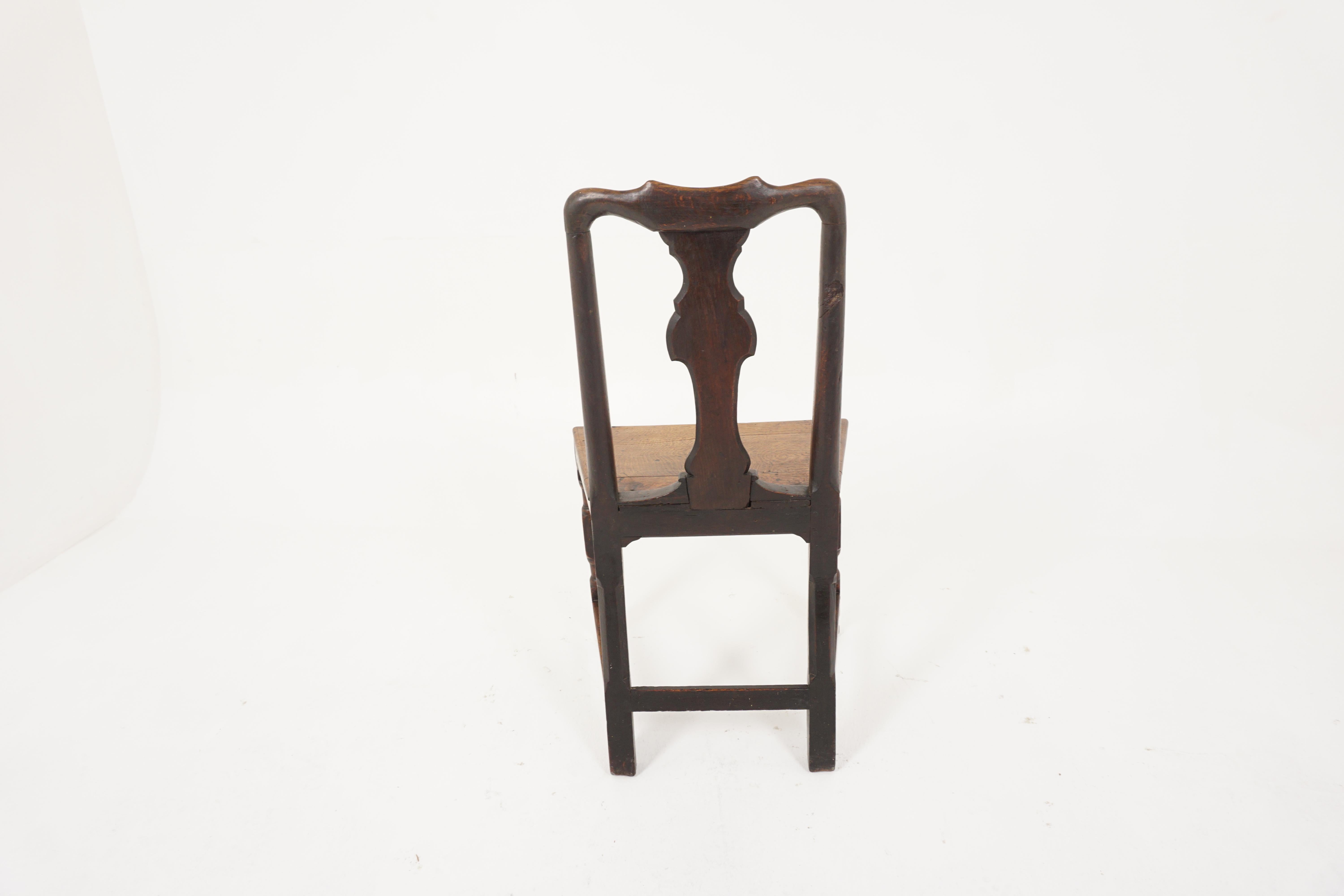 Antique Georgian Chair, Oak Hall Chair, Scotland 1790, H262 For Sale 2