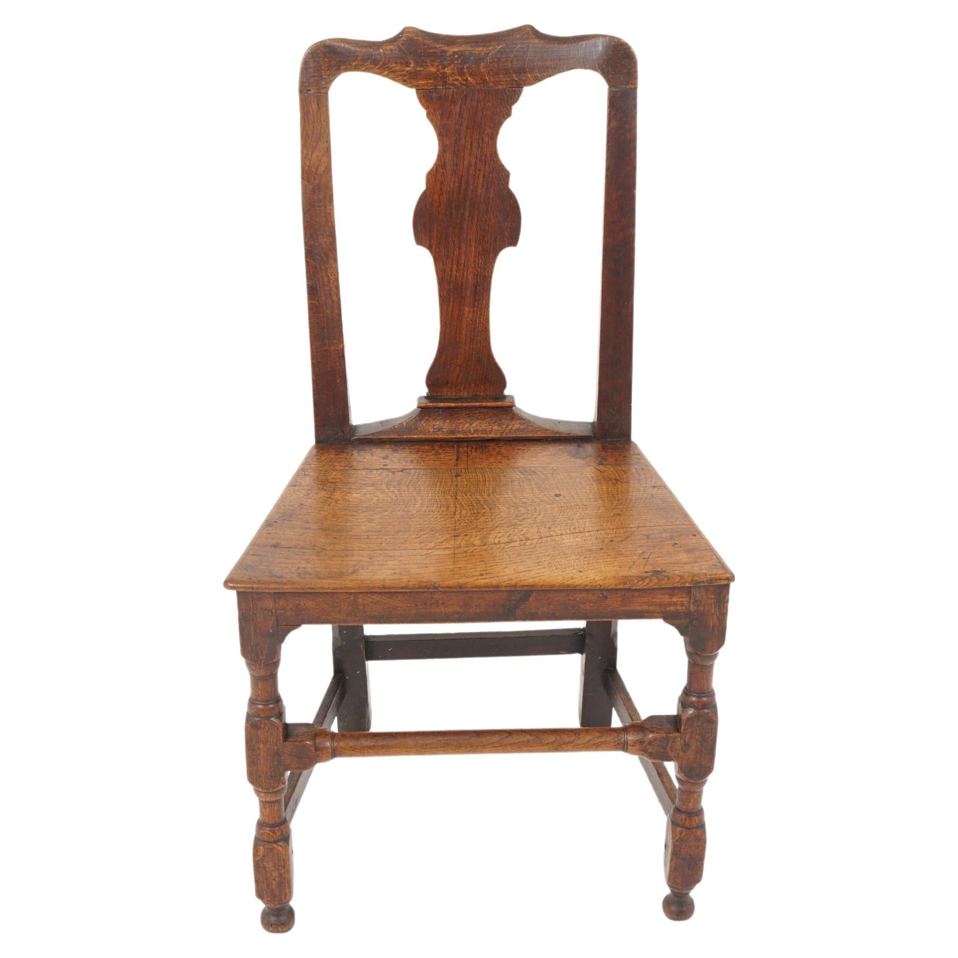 Antique Georgian Chair, Oak Hall Chair, Scotland 1790, H262