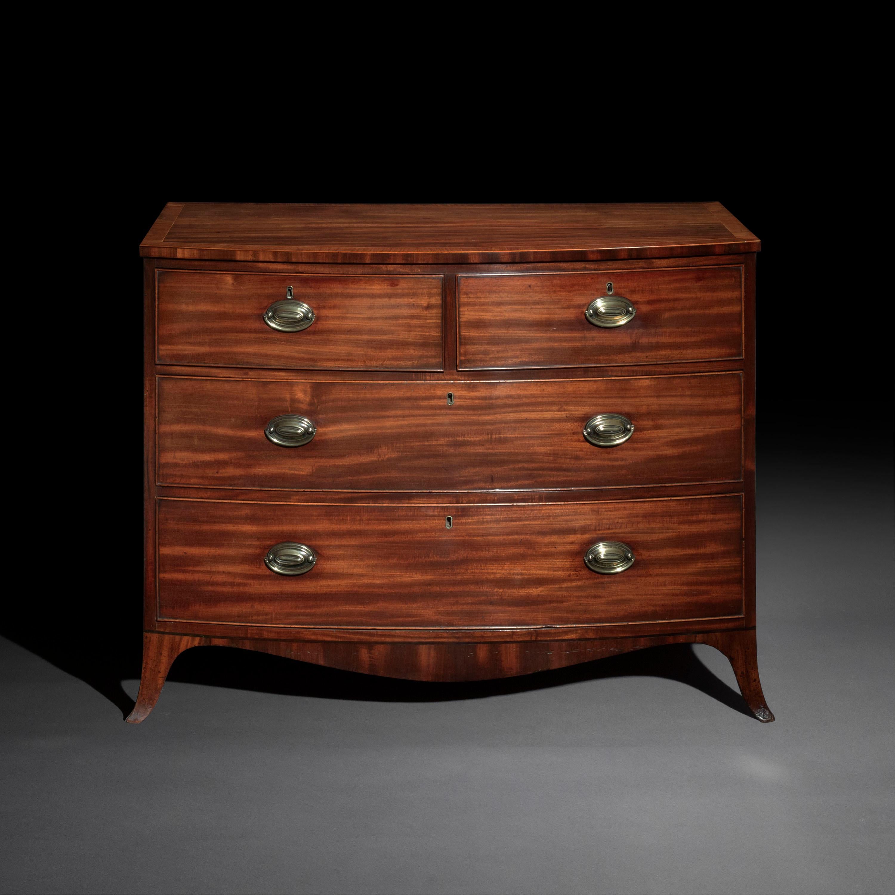 British Antique Georgian Chest of Drawers, Late 18th Century