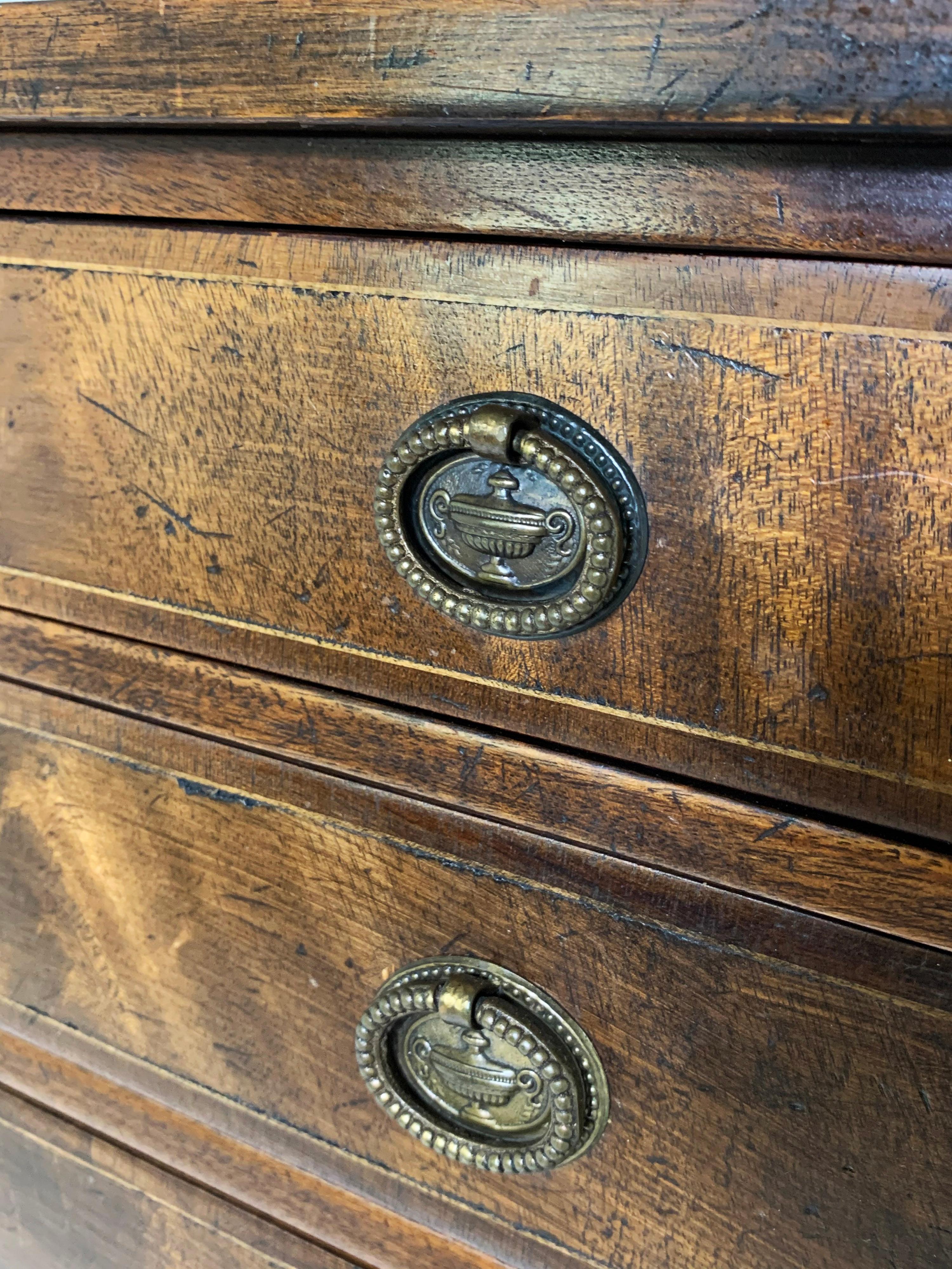 Antique Georgian Miniature Chest in Mahogany with Boxwood Stringing, ca. 1780s For Sale 4