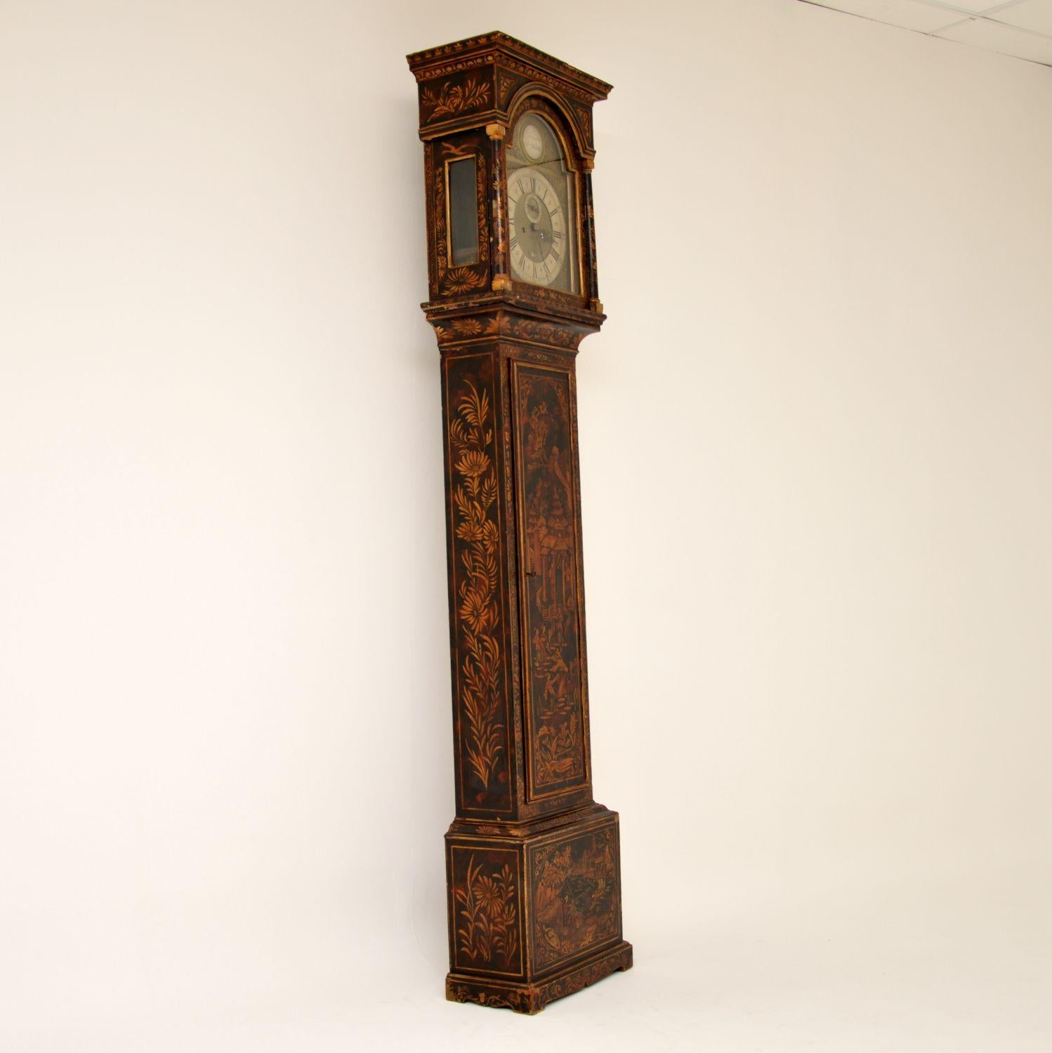 Antique Georgian Chinoiserie Grandfather Clock 6
