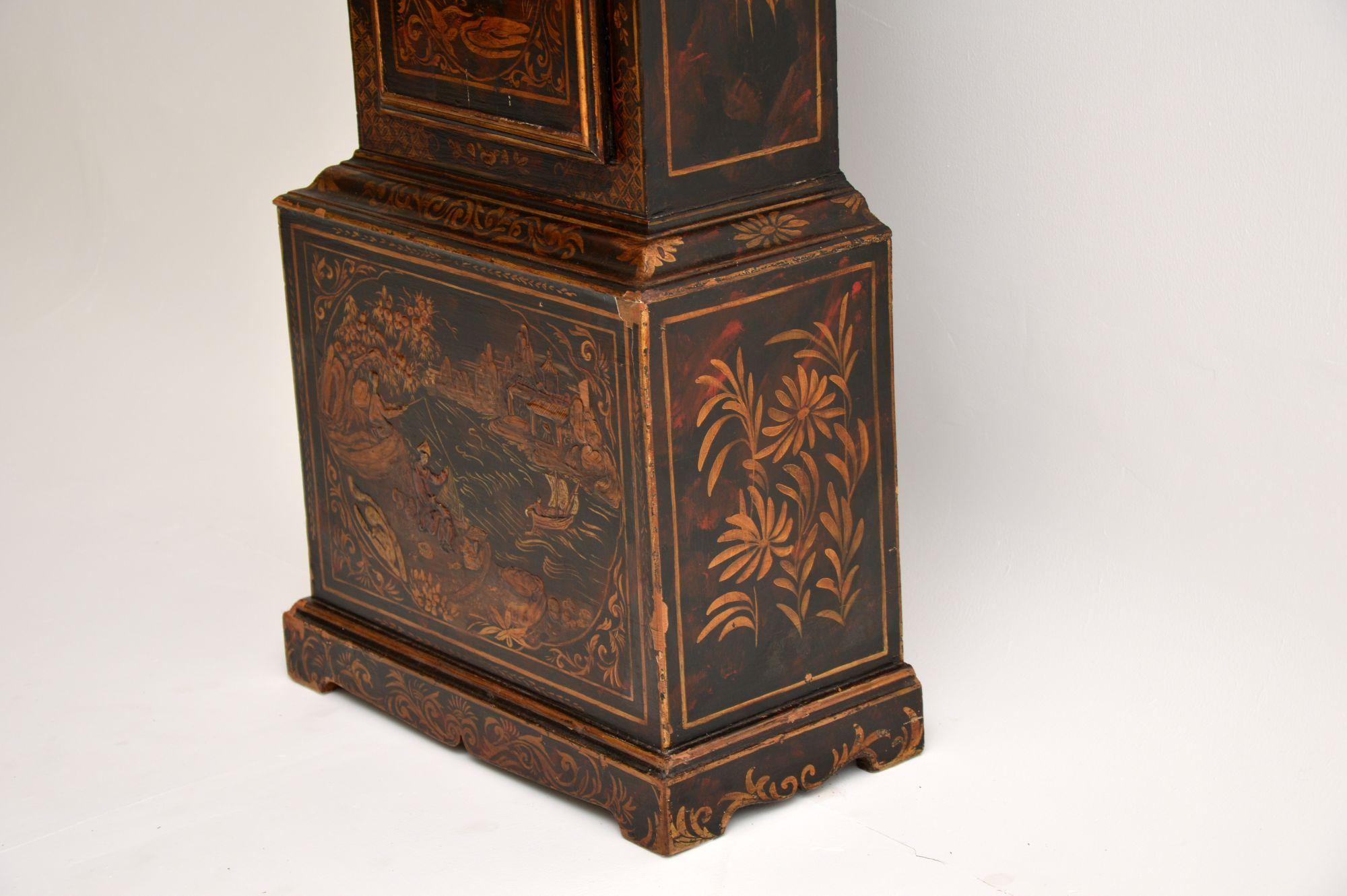Antique Georgian Chinoiserie Grandfather Clock 8