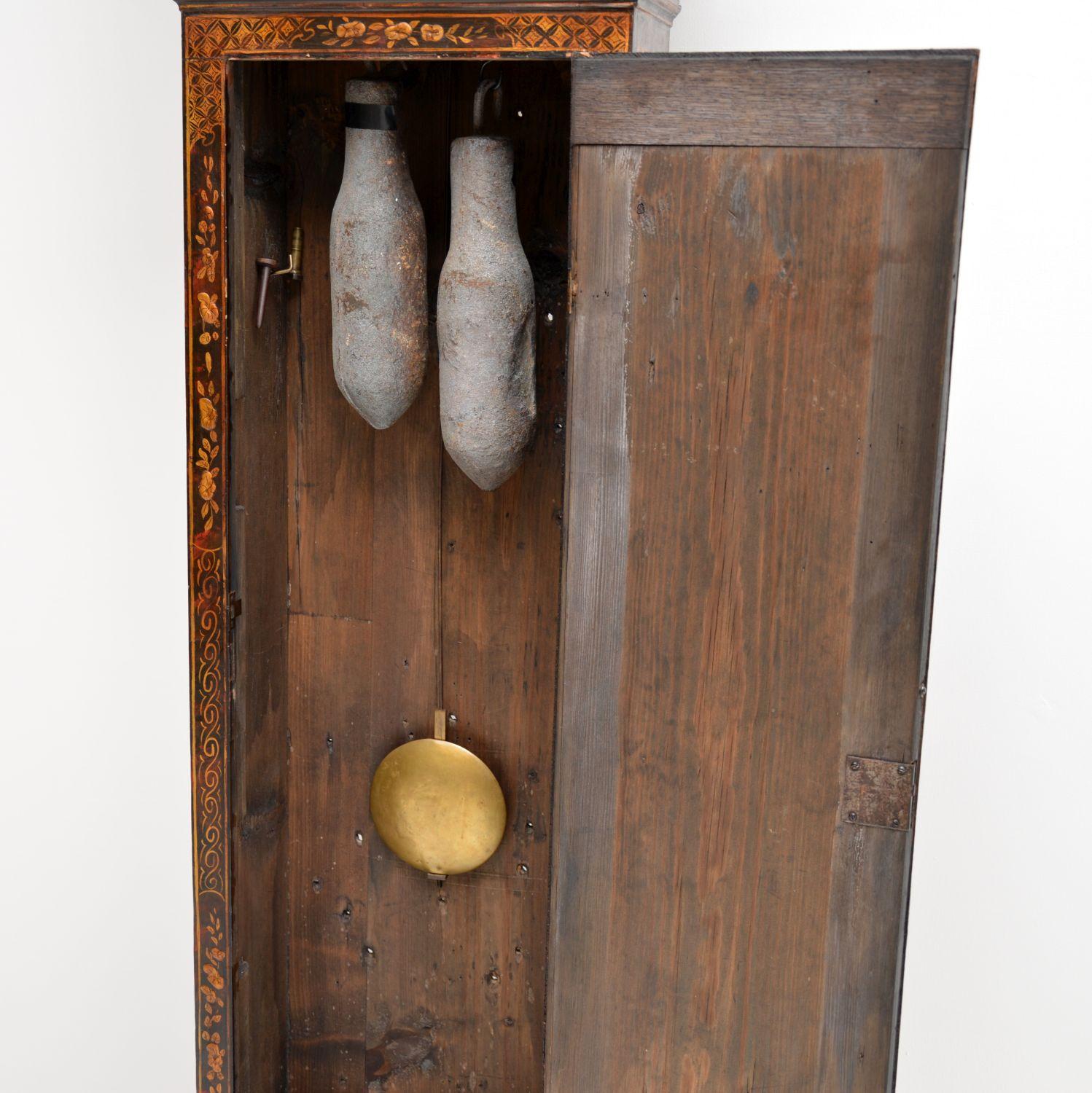 Antique Georgian Chinoiserie Grandfather Clock 9