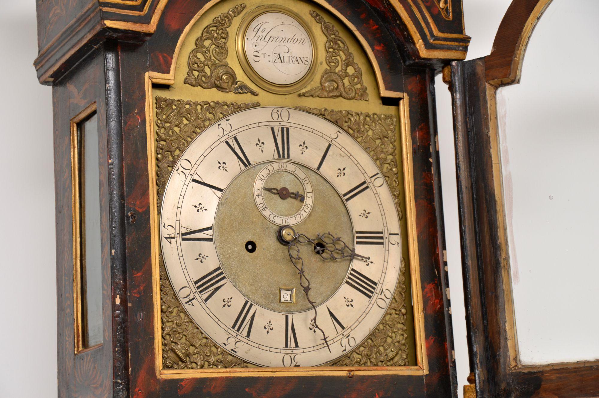 Late 18th Century Antique Georgian Chinoiserie Grandfather Clock