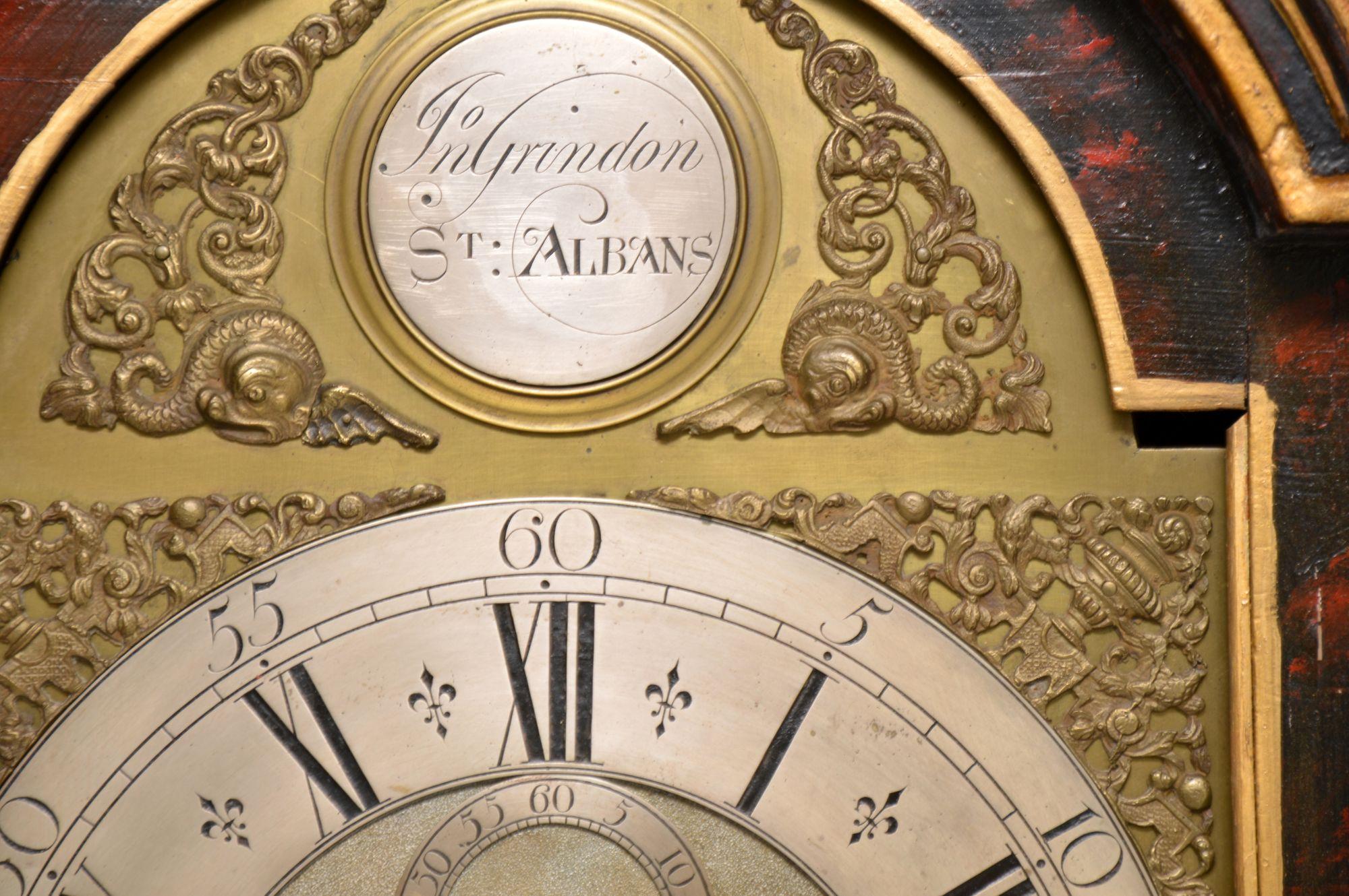 Wood Antique Georgian Chinoiserie Grandfather Clock