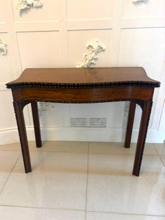 Antique Georgian Chippendale Mahogany Serpentine Console Card Table