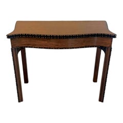 Antique Georgian Chippendale Mahogany Serpentine Console Card Table