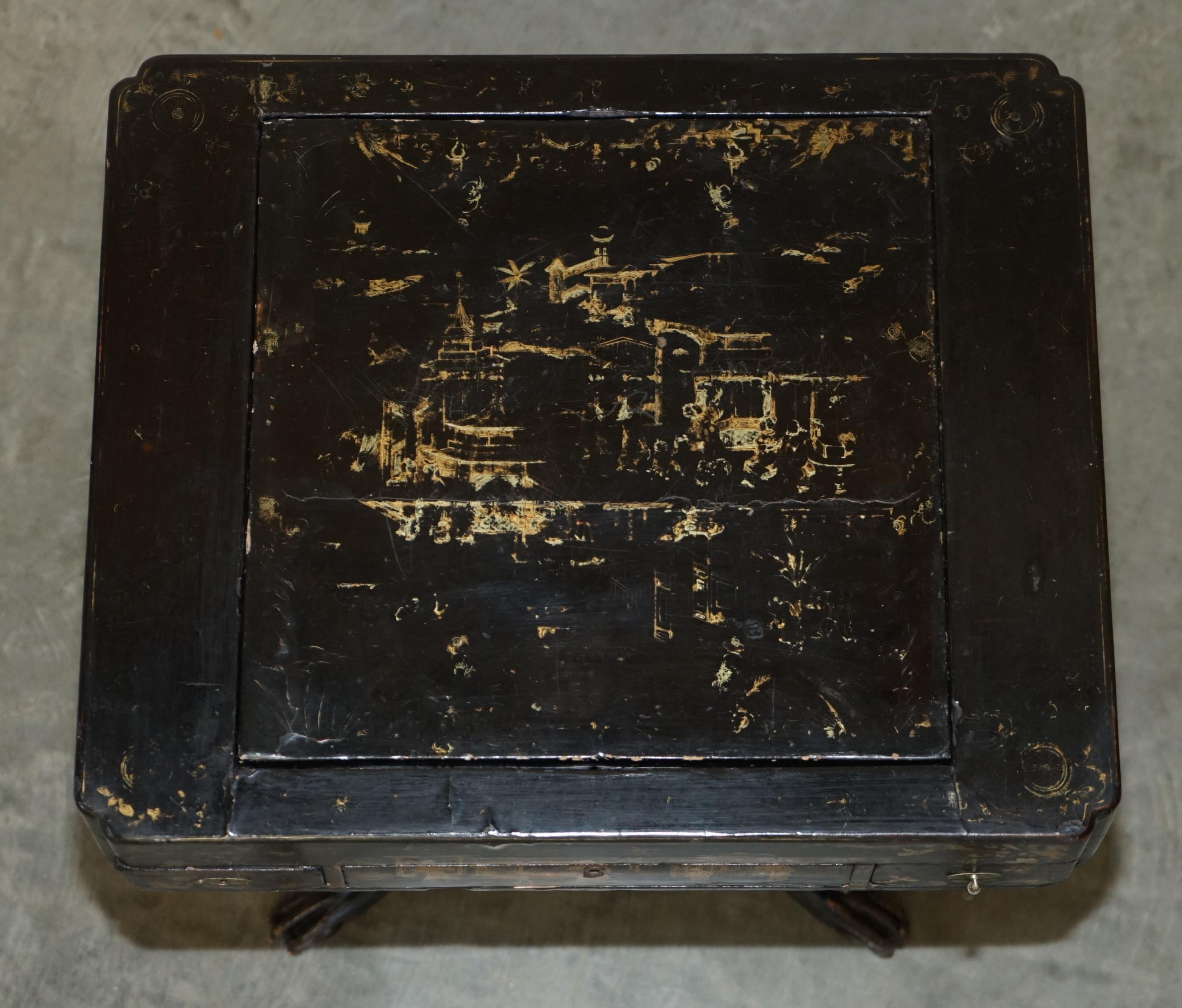 Chinese ANTIQUE GEORGIAN CIRCA 1820 CHiNESE CHINOISERIE CHESSBOARD BACKGAMMON TABLE For Sale