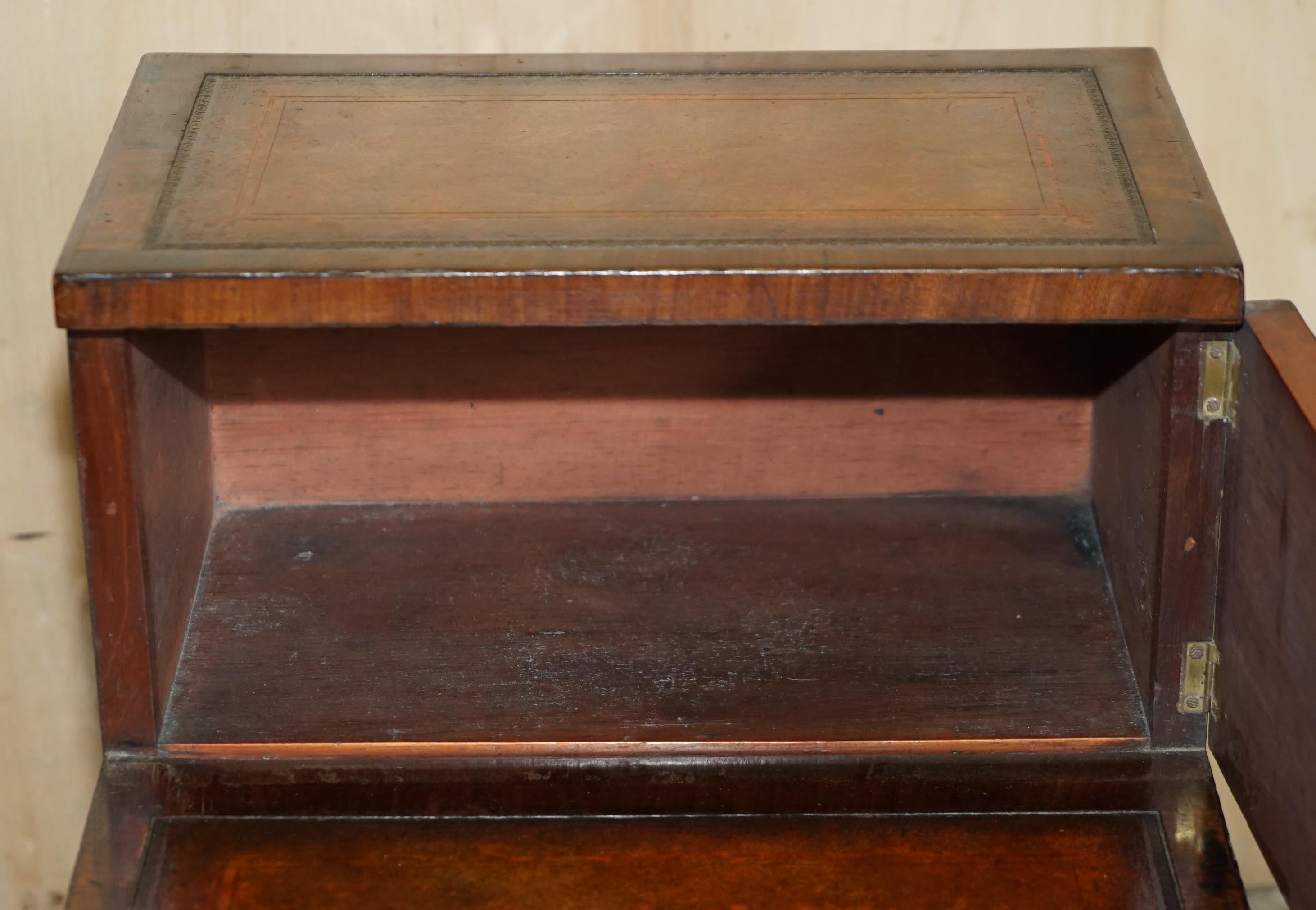 ANTICA BIBLIOTECA GEORGIANA CIRCA 1820 IN LEGNO DURO E PELLE SCALA INTERNA in vendita 11