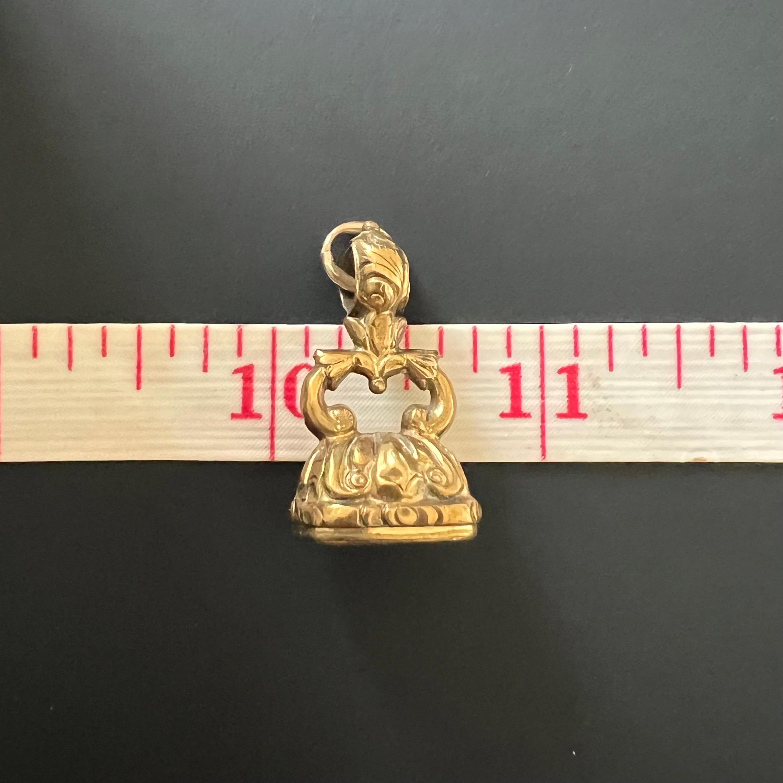 Antique Georgian Citrine Forget-Me-Not Flower Wax Seal Fob Pendant 5