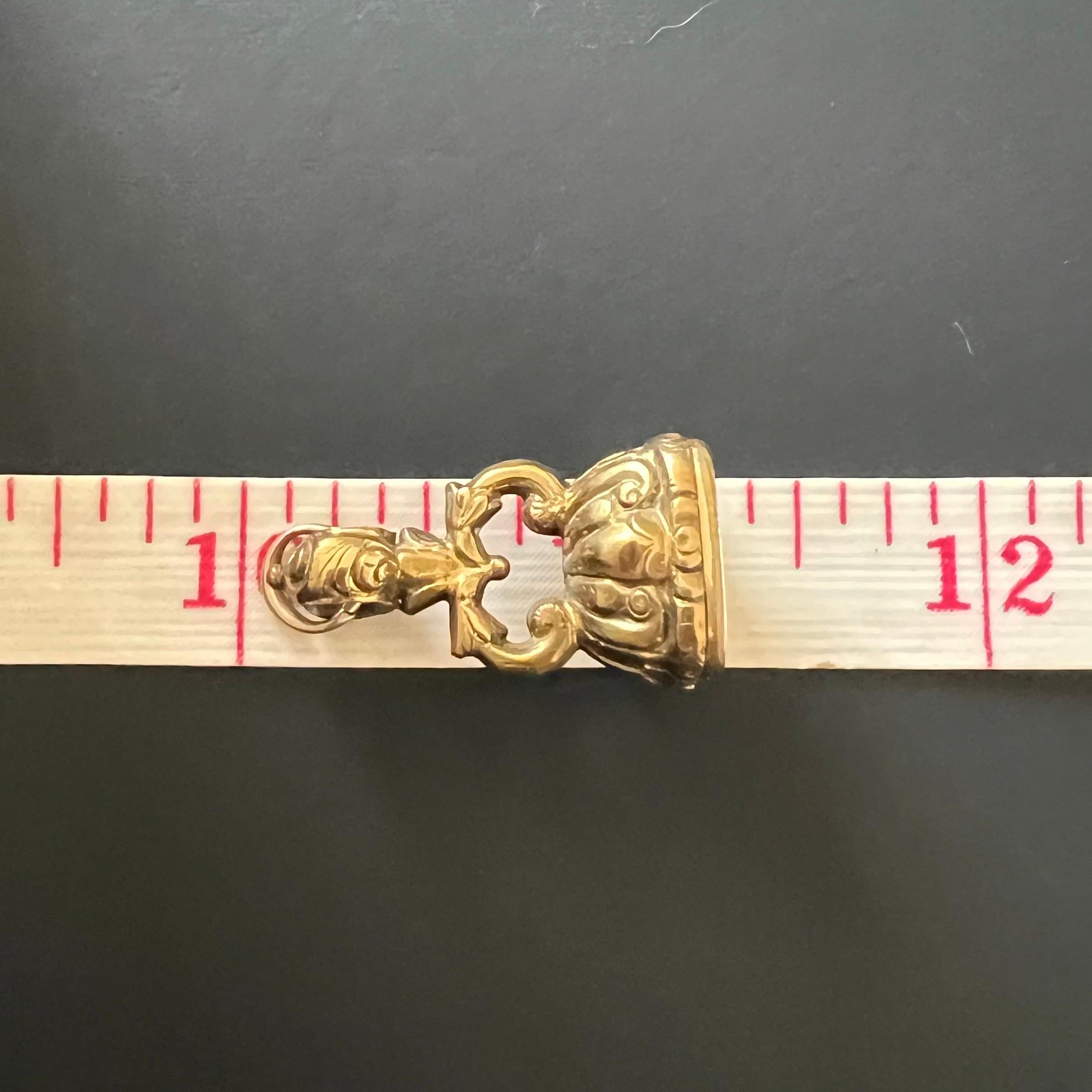 Antique Georgian Citrine Forget-Me-Not Flower Wax Seal Fob Pendant 4
