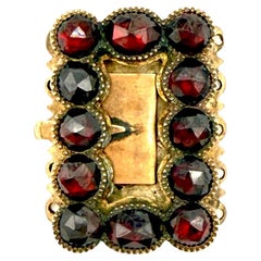Antique Georgian Clasp Necklace Bracelet Rose Gold 9K Garnet