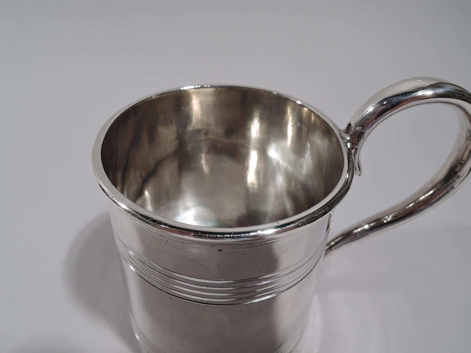 Antique Georgian Coin Silver Baby Cup by George Sharp for Bailey & Co. In Excellent Condition In New York, NY