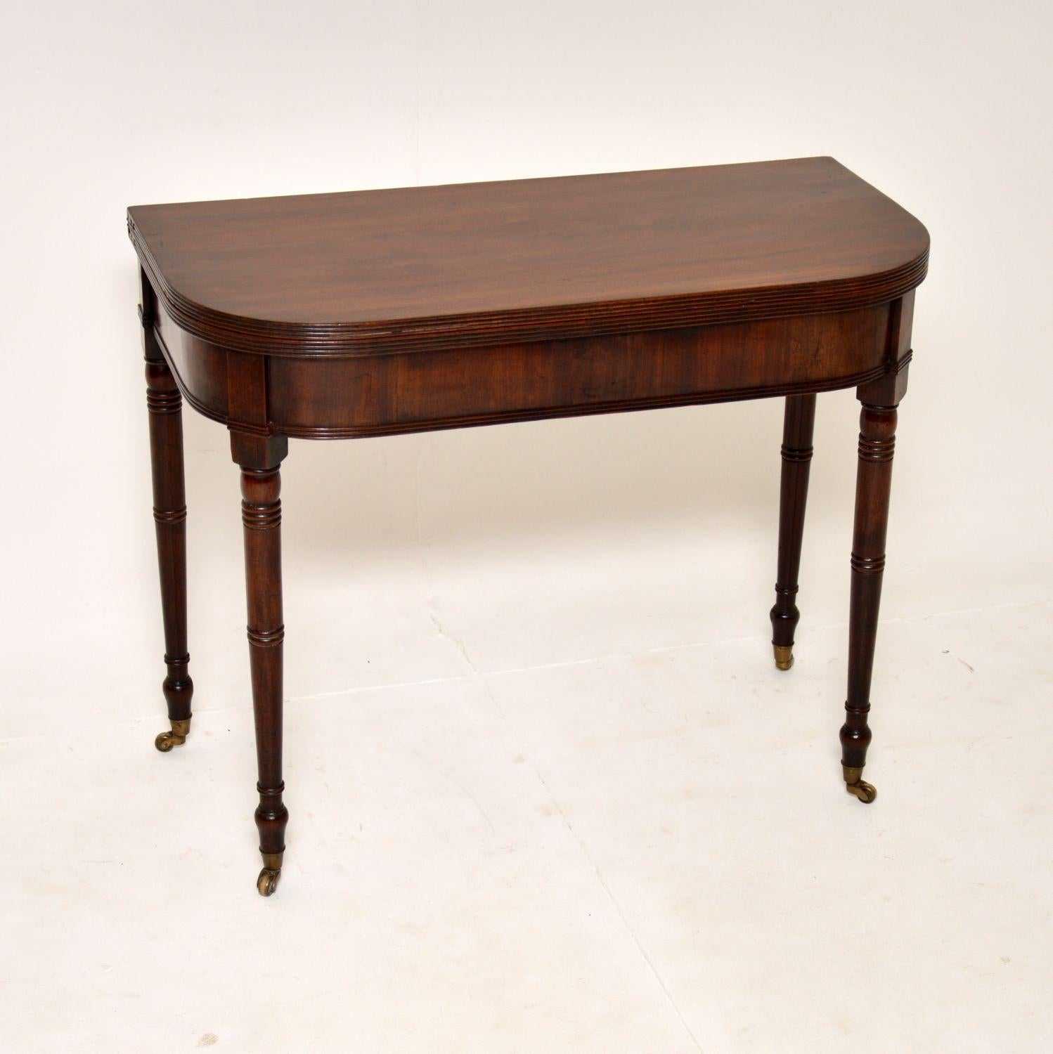 A wonderful original Georgian period tea table. This was made in England, and I would date it from around 1810-1820’s period.

The quality is superb, this has very useful and versatile design. It is perfect for use as a console table around the