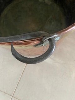 Cubo de cobre georgiano antiguo para leña, cubo para carbón, cubo para junto a la chimenea, macetero