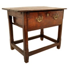 Antique Georgian Country Oak Tavern Side Table Server George II Circa 1760