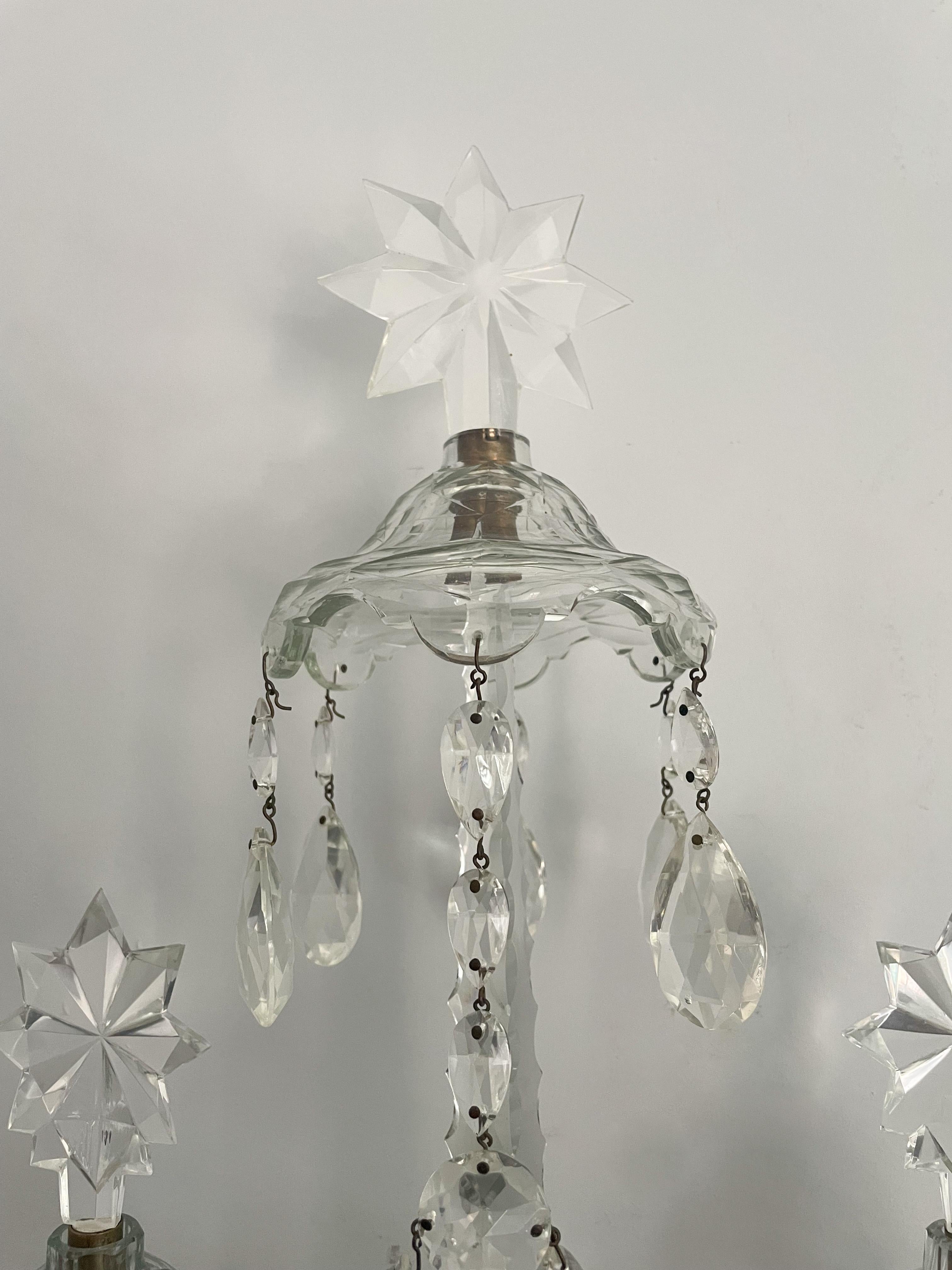Neoclassical Antique Georgian Crystal Sconce