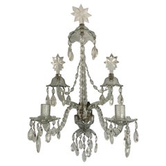 Antique Georgian Crystal Sconce