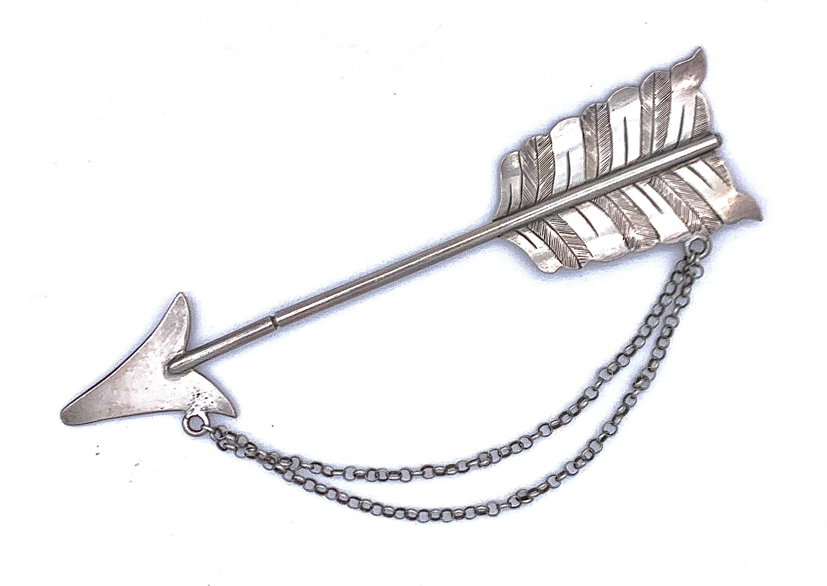 This charming hair ornament in the shape of an arrow was made out of silver in the 1820's. The arrow was associated with cupid and might have been a token of love. 