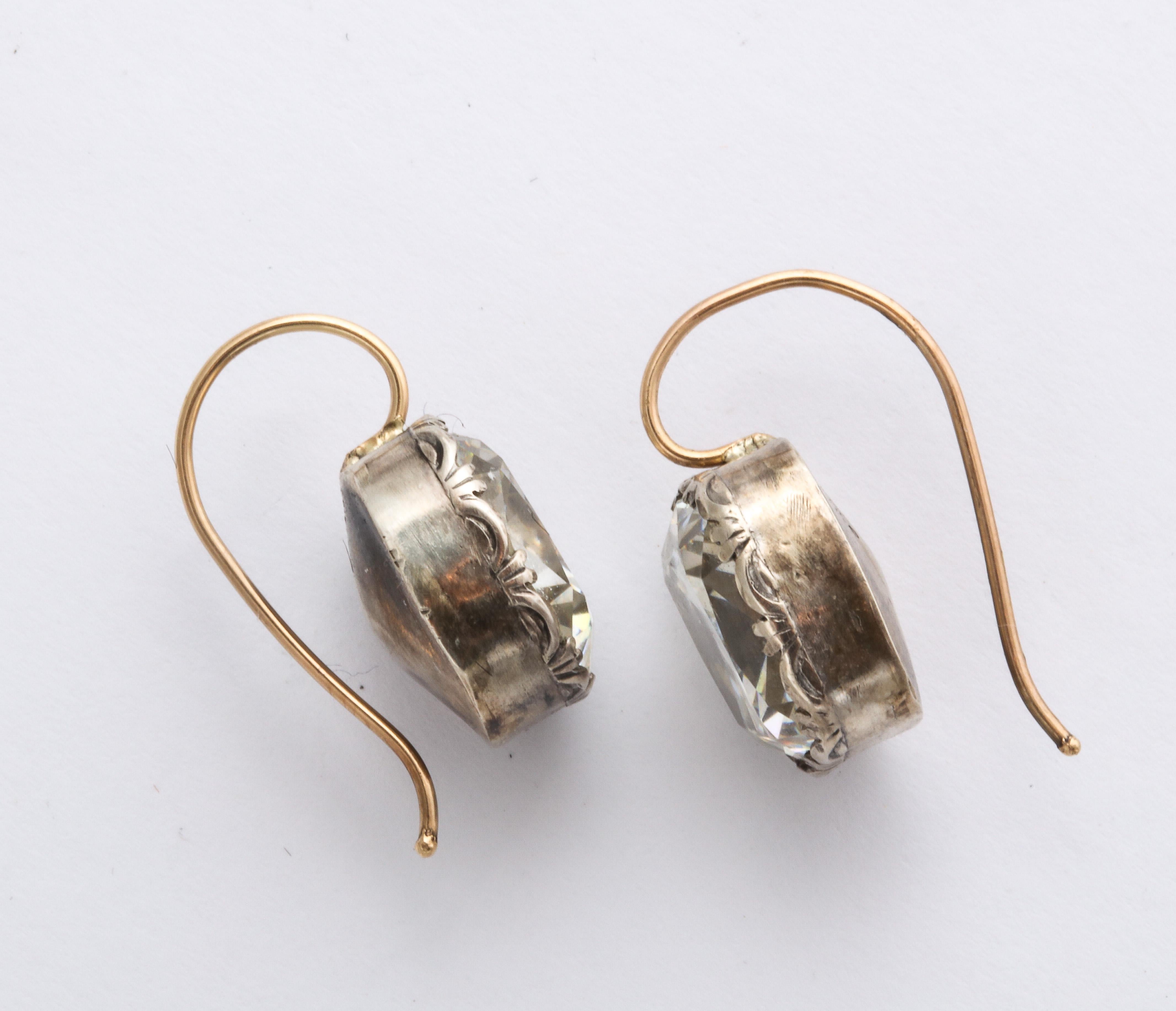 George III Antique Georgian Cushion Cut Paste Earrings