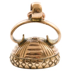 Colgante de leontina de oro georgiano antiguo de cornalina oscura