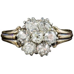 Antique Georgian Diamond Cluster Ring 18 Carat Gold, circa 1800