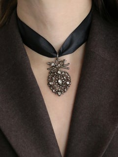 Antique Georgian Diamond Flemish heart pendant