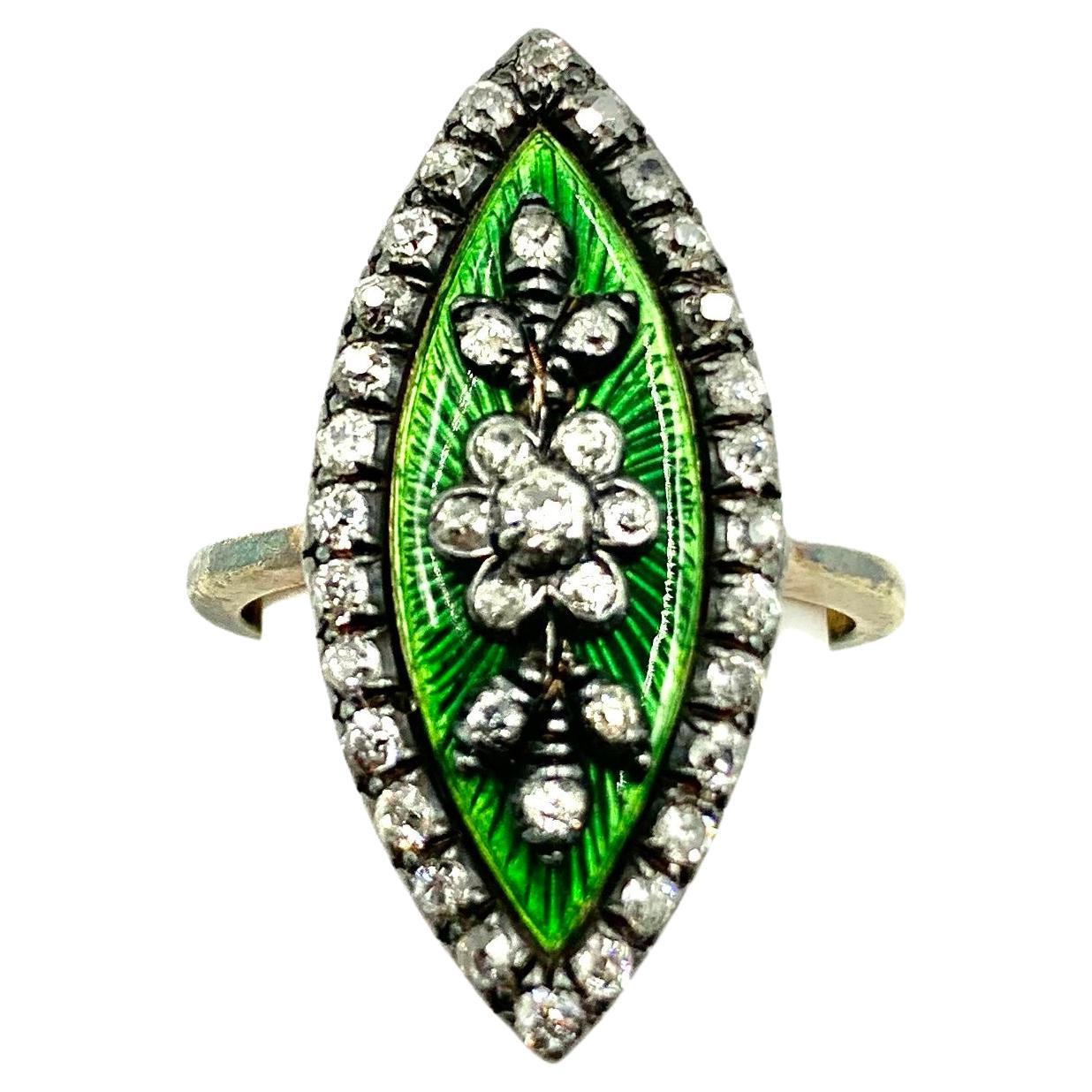 Antique Enamel, Pearl Cluster, Diamond and Gold Memorial