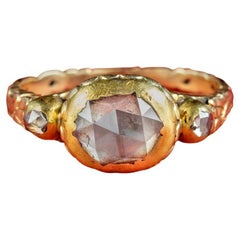 Antiker georgianischer Diamant-Trilogie-Ring im 1,80 Karat-Rosenschliff, um 1780